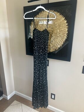Forever 21 Black Floral Smocked Maxi Jumpsuit